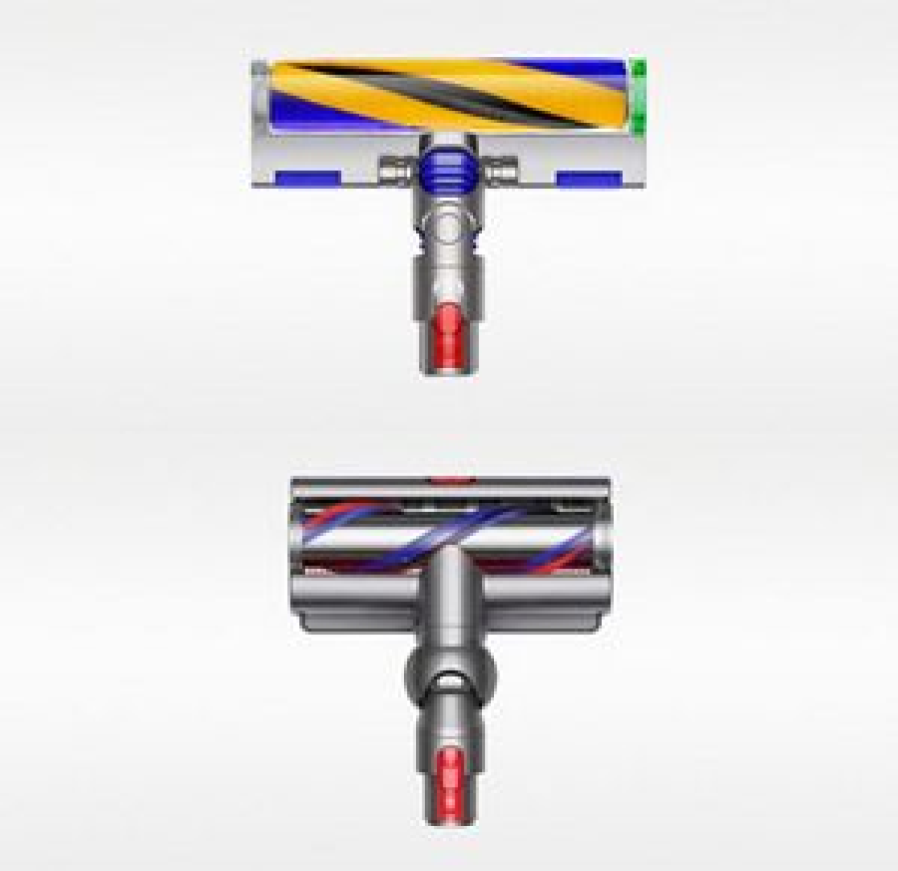 The two motorised heads from the Dyson V15 cordless vacuum.